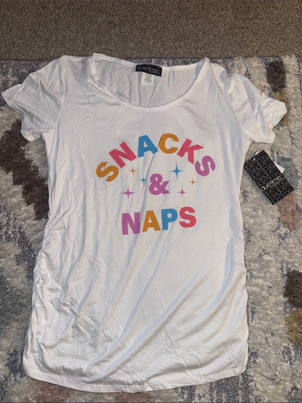 Due Time "Snacks & Naps" White Graphic Tee